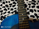 雅萨特奥（YASATEAO)单板民谣41寸吉他初学者木吉他学生新手入门练习亮光吉他六弦乐器 41寸透明黑+礼包 实拍图