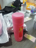 奈迅大容量玻璃杯男女便携防摔随手水杯子商务双层隔热塑玻泡茶杯 粉色（升级款）600ml 实拍图