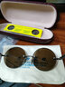 箫秒水晶石天然石头眼镜清凉养目养眼男女开车太阳镜复古圆形石头镜片 硅胶枪色架+茶色镜片 实拍图