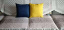 绚梦抱枕靠垫仿棉麻沙发靠垫客厅靠枕可拆洗办公室座椅腰靠汽车靠背 藏青-45*45cm（抱枕套不含芯） 实拍图