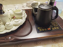 树彬茶盘茶台全自动高端一体式整块实木整套功夫茶具杯套装家用办公室 黑檀木茶盘+白瓷西施套餐 配双桶 实拍图