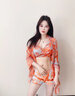 广月蓝2023泳衣女仙气比基尼bikini分体三件套保守显瘦遮肚性感温泉泳装 26001蓝色 L （适合100-110斤） 实拍图