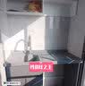 帝德利（DIDeLI）太空铝洗衣机柜伴侣定制切角带搓衣板纳米岩石一体台盆阳台组合柜 加厚岩石盆130cm-默认左盆 实拍图