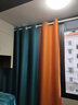 梦达莱全遮光窗帘成品免打孔安装罗马杆一整套卧室定制客厅防风保暖遮阳 拼接款：孔雀蓝+橘色 适用宽3.1-3.6米【窗帘高2.5米】 实拍图