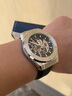 ZEMO泽默男士手表十大品牌名表镂空全自动机械表瑞士轻奢休闲防水名表 经典银黑黑皮 实拍图