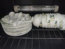 厚秀堂景德镇骨瓷碗碟盘套装家用组合新款陶瓷餐具中式简约饭碗面碗 8英寸浅盘（2个）百合花 实拍图