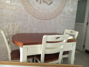 萱逸轩 实木餐桌椅组合现代简约折叠可伸缩两用家用吃饭小户型饭桌圆桌 地中海 1.2米一桌4椅 实拍图
