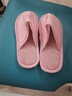 利达妮（TZLDN）棉拖鞋女士春秋季薄款室内家居家用防滑情侣棉麻亚麻拖鞋男秋冬季 大红 38-39 (适合37-38码) 实拍图
