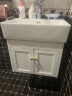 意洁利小户型蜂窝铝浴室柜组合小尺寸加深洗手盆柜迷你洗脸盆窄款洗漱台 F40x42cm白色吊柜常规盆+漱口抽拉 配普通圆弧层架镜柜 实拍图