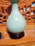 傲世景德镇陶瓷器新中式小花瓶工艺品客厅摆件办公室博古架茶室装饰品 影青玉壶春（配木质旋转底座） 实拍图