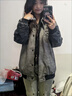 骆森驰（LUOSENCHI）欧美潮牌vintage扎染翻领棒球服男女春秋冬皮拼接情侣夹克外套 磨砂灰+【春秋刺绣双层免洗外套 XL 实拍图