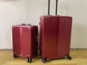 大嘴猴（paul frank）红色拉杆箱结婚陪嫁铝框行李箱轻音万向轮新娘嫁妆旅行箱高档皮箱 结婚红/铝框款 26英寸 实拍图