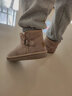 奥古狮登（Agsdon）加绒雪地靴女休闲百搭短筒棉靴短靴女靴棉鞋 914005 奶茶色 42 实拍图