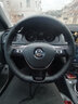 奥迈尔 大众真皮手缝方向盘套新探岳途昂途岳朗逸高尔夫7速腾凌渡宝来POLO迈腾帕萨特途观L把套改装 黑色黑线两侧打孔 朗逸专用 实拍图