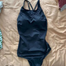 迪卡侬（DECATHLON）泳衣女温泉显瘦遮肚温泉连体小黑裙游泳衣泳装NABWW 暗夜精灵小黑裙(三角内衬) L -XL/125-140斤/偏小一码 实拍图