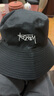 目丸男士透气大头围渔夫帽子男士夏季遮阳防晒帽显脸小网红潮盆帽子女 KM满印/黑色 均码(56-58cm) 实拍图
