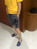 品立（PINLI）休闲短裤男士潮流印花修身五分裤夏季薄款沙滩裤子 灰色 M170 实拍图