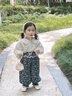 幼歌（YOUGE）【JUJU花园 温暖磨毛】 婴幼儿法式复古碎花背带裤 复古绿（66-90两用裆） 100 cm 实拍图
