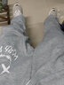栢斐荻休闲裤男夏季男生春秋季新款直筒笑脸裤子韩版潮流抽绳束脚九分裤 浅灰色  K18 L 实拍图
