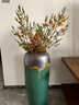 御三泥陶瓷花瓶客厅插花摆件现代简约复古干花欧式落地大景德镇瓷器花盆 棕绿落地【中号】60CM 实拍图