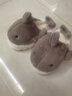 安尚芬【暖绒小鲨鱼锁温蓄热】秋冬踩屎感男女士棉拖鞋保暖情侣拖鞋 灰色 44-45 适合43-4 实拍图