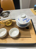 华光国瓷 釉下彩茶杯盖碗 骨瓷功夫茶具泡茶碗 青花瓷三才茶盖碗 水天青莲 实拍图