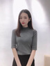 红蜻蜓2025春秋季新款半高领五分袖针织打底衫女T恤衫女装修身内搭上衣 深灰色五分袖 均码 【适合80-145斤】 实拍图