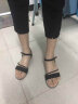 ZHR凉鞋女一字带罗马风轻便外穿女鞋小清新露趾搭扣坡跟鞋子女 J189 黑色 39 实拍图