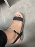 【甄选好货】ZHR凉鞋女一字带闪耀水钻女鞋仙女风厚底增高韩版网红百搭舒适平底鞋 INS时尚街拍潮流 黑色 40 实拍图