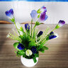 花艺赫家饰仿真花郁金香塑料花小盆栽室内家居餐桌摆件客厅办公桌装饰假花 粉色玉兰苞+白色花瓶套装 实拍图