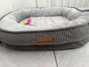 PEITE PET宠物猫狗窝冬季保暖可拆洗狗狗垫子大中小型犬四季通用睡垫沙发床 跑道窝-灰色【升级加厚加高】 XL【75*60cm适合30斤内宠物】 实拍图