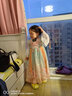 迪士尼童装汉服女童连衣裙夏季公主裙儿童裙子中国风古装襦裙六一表演服 花朵流苏绿色 110 尺码4~5岁【100-110cm】cm 实拍图