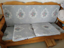 可悠实木沙发垫带靠背防滑连体四季通用高密度海绵欧式红木沙发坐垫 欧式浅灰 长度55cm（一片，坐垫+靠背） 实拍图