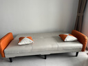 怡尚恋家可折叠布艺沙发小户型沙发床两用多功能客厅出租房公寓单双人沙发 阳光橙+米白(科技布 大三人-全长2米：送2抱枕 实拍图
