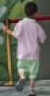 大嘴猴（paul frank）儿童套装2023夏季男童女童时尚休闲百搭简约套装 浅紫 130 实拍图