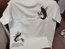 简拓 2022夏季新品薄款中国风刺绣仙鹤纯棉短袖T恤 学生情侣装体恤男大码半袖衫 2012白色 4XL码(190-210斤) 实拍图