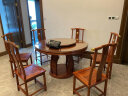 质道 红木家具 非洲花梨（学名：刺猬紫檀）实木餐桌椅组合新中式圆形餐厅家具 158餐桌（带转盘）+8餐椅 晒单实拍图