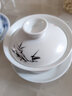 楚歌质优品青花瓷发财鱼盖碗茶杯茶碗陶瓷泡茶杯功夫茶具敬茶碗单个 盖碗大号-定窑-竹韵清风 实拍图