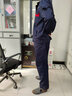 领灿 劳保工作服男装耐脏耐磨男士工服春秋工装套装工服长袖上衣定制 丝A518藏蓝 3XL /185【170-185斤】 套装 实拍图