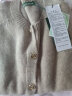 春竹100%纯羊毛衫女时尚银线设计圆领毛衣女针织开衫外套女 米色 XL/105CM 实拍图