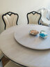 阅恒大理石圆形餐桌欧式椅组合餐台样板间样板房自建房大洋房餐厅圆台 1.35米80转盘配6张PU皮椅 实拍图