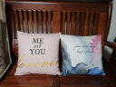 思篇时尚印花抱枕客厅沙发靠垫亚麻布艺北欧汽车靠枕床头靠背腰枕 me-you（粉色梦幻） 45cm*45cm 含枕芯 实拍图