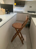 竹庭靠背吧台椅可折叠客厅高脚椅酒吧椅子现代简约家用餐厅吧台椅 茶色大号免安装【升级款吧台椅】 实拍图