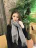 丝界秋冬围巾100%羊毛披肩保暖通勤百搭高级纯色情侣款围巾送礼礼物 白色 180cm*30cm 实拍图