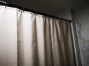 良栖（liangqi）浴帘杆浴帘套装免打孔北欧仿亚麻卫生间浴帘布防水加厚浴室帘 梧桐杏色(帘+黑杆+黑磁挡) 适用1.7-1.9m宽(帘宽2*高2m) 实拍图