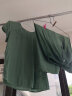 艾格城市中老年女装短袖上衣妈妈装休闲两件套宽松奶奶装棉麻套装 绿色 XXL（95-110斤） 实拍图
