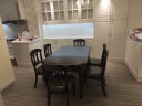 艾瑟儿摩登 美式餐桌实木长方形可选餐桌椅组合6人复古小户型餐厅吃饭桌子 1.5米餐桌+6把皮椅深胡桃色 晒单实拍图