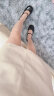 卓诗尼玛丽珍女鞋2024年春季新款配裙子珍珠单鞋女法式皮鞋粗跟高跟鞋女 米白色-6.5CM 37 晒单实拍图