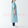 无印良品（MUJI）女式 凉爽 五分袖 衬衫连衣裙 BCL65C3S 衬衫裙裙子长裙 绿色条纹 L(165/88A) 实拍图