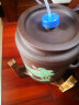 壶之歌 紫砂水缸储水罐陶瓷过滤茶水桶带龙头净水缸抽水桶手工茶室用 双耳直筒/泥绘~抽水+矮木架 20L 实拍图
